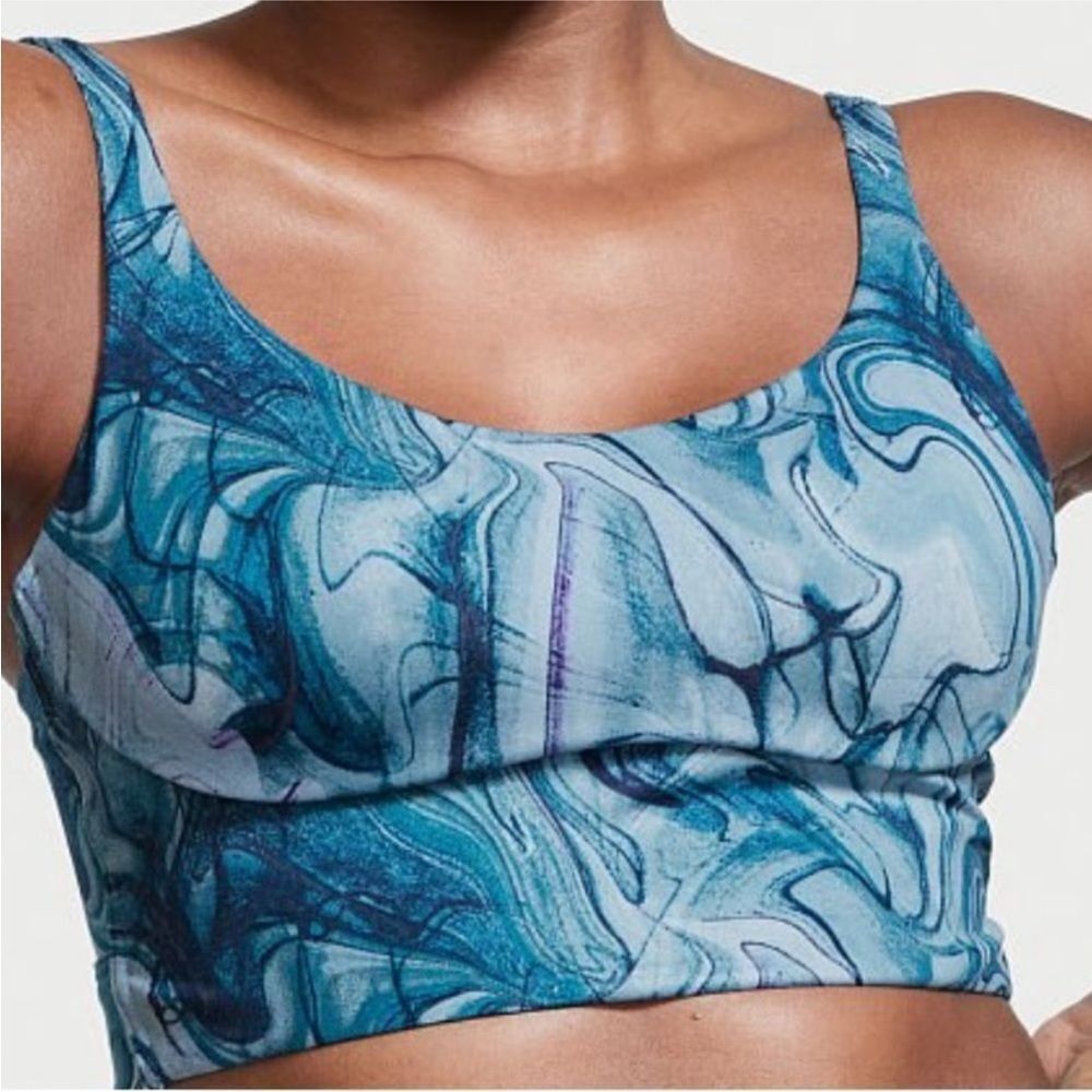 Victorias Secret Allegro Blue Wireless Pullover Medium Support Sports Bra Nwt